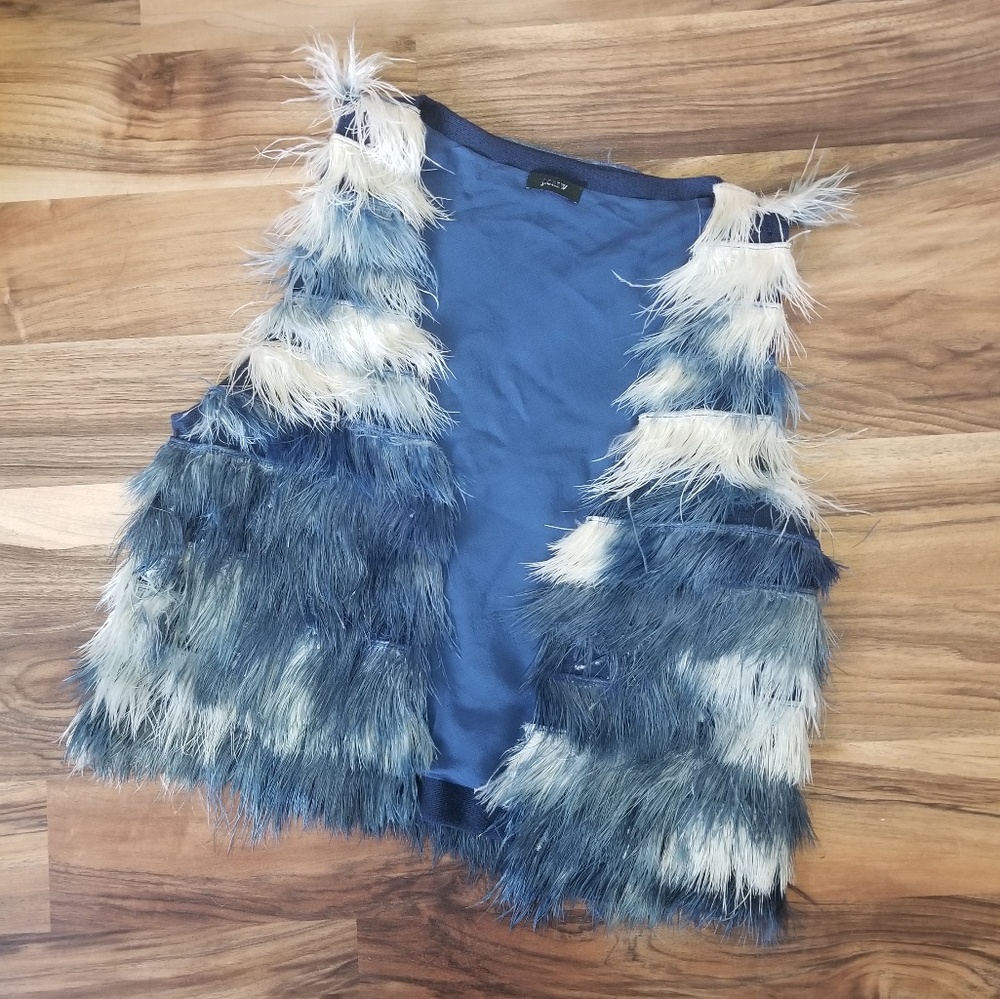 NWOT J. Crew Collection Ostrich Plumage Vest